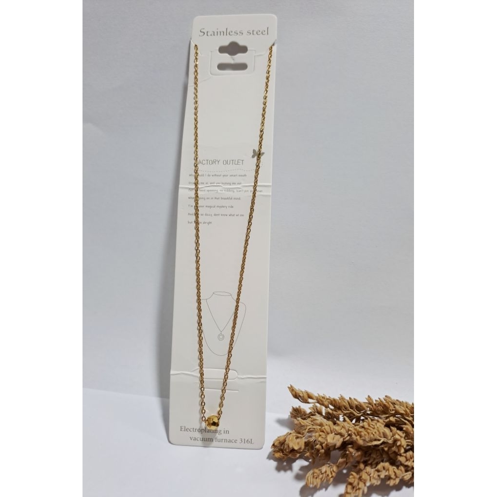 Kalung Bandul Titanium Gold