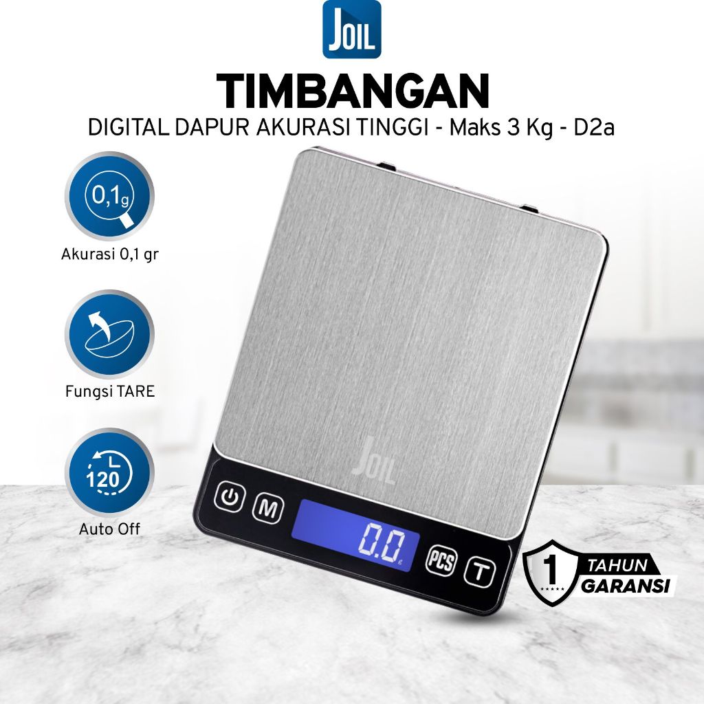 Joil Timbangan Kue Dapur Digital Food Scale 0.1gr/3Kg - D2A