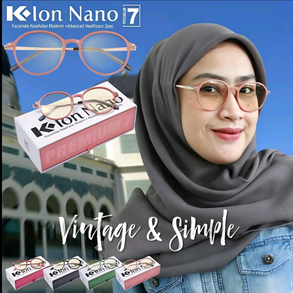 Kacamata K Ion Nano Premium 7 Anti Radiasi Original | Frame Bulat | Tersedia Varian Warna Menarik | 