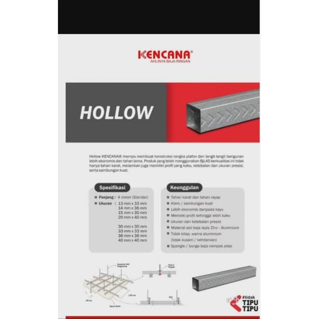 besi hollow 20/40 0,30merk kencana
