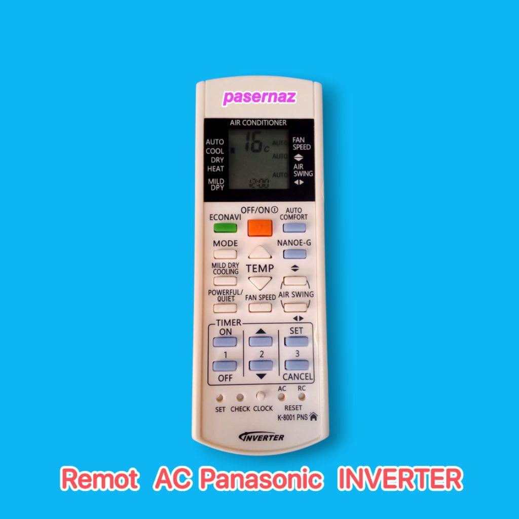 AC Panasonic Remot | AC Panasonic | AC Panasonic | Khusus AC Panasonic Type INVERTER | K-8001 PNS