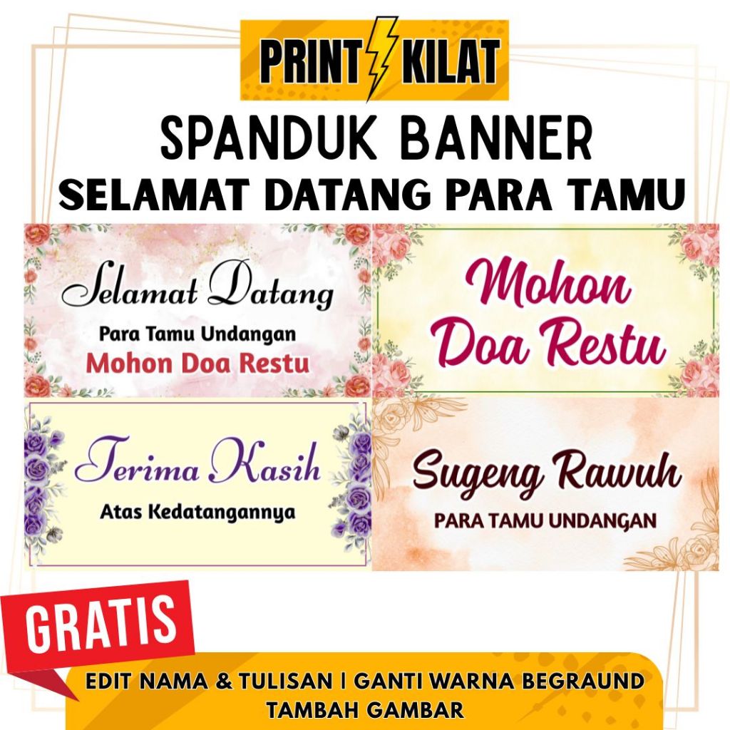 TERMURAH - SPANDUK SELAMAT DATANG PARA TAMU | BANNER UCAPAN WELCOME DAN THANK YOU