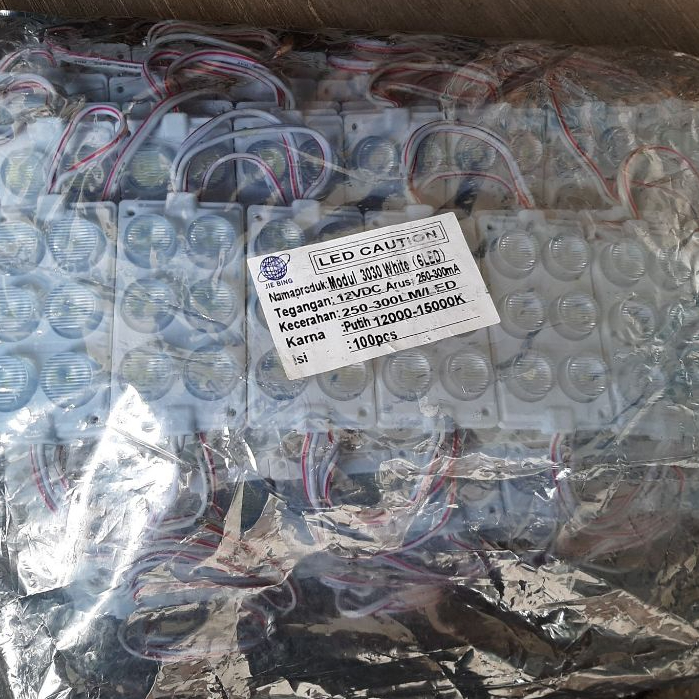 Modul LED 3030 6 Mata Jumbo 3x2 12 Volt Warna PUTIH