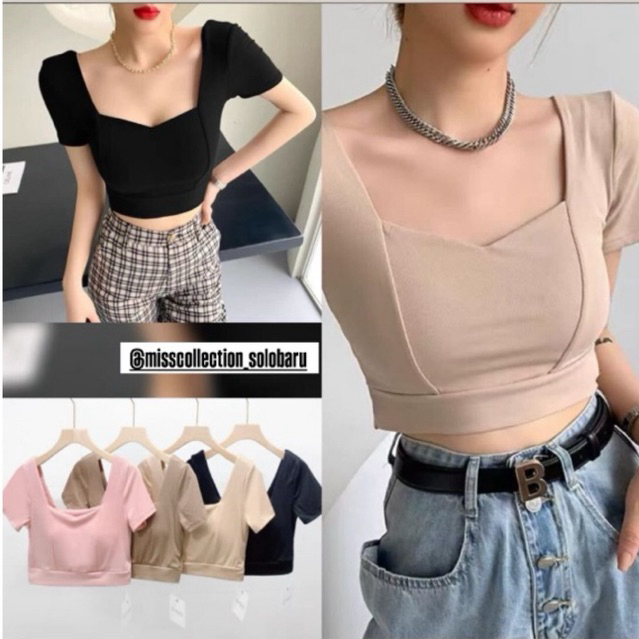 KAOS CROP WITH CUP BRA