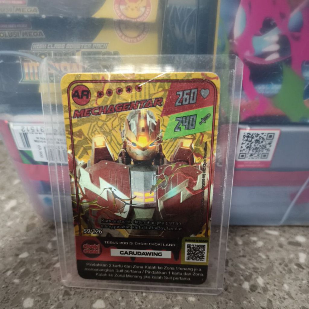 Kartu Hologram Emas Mecha Gentar AR Boboiboy Choki choki