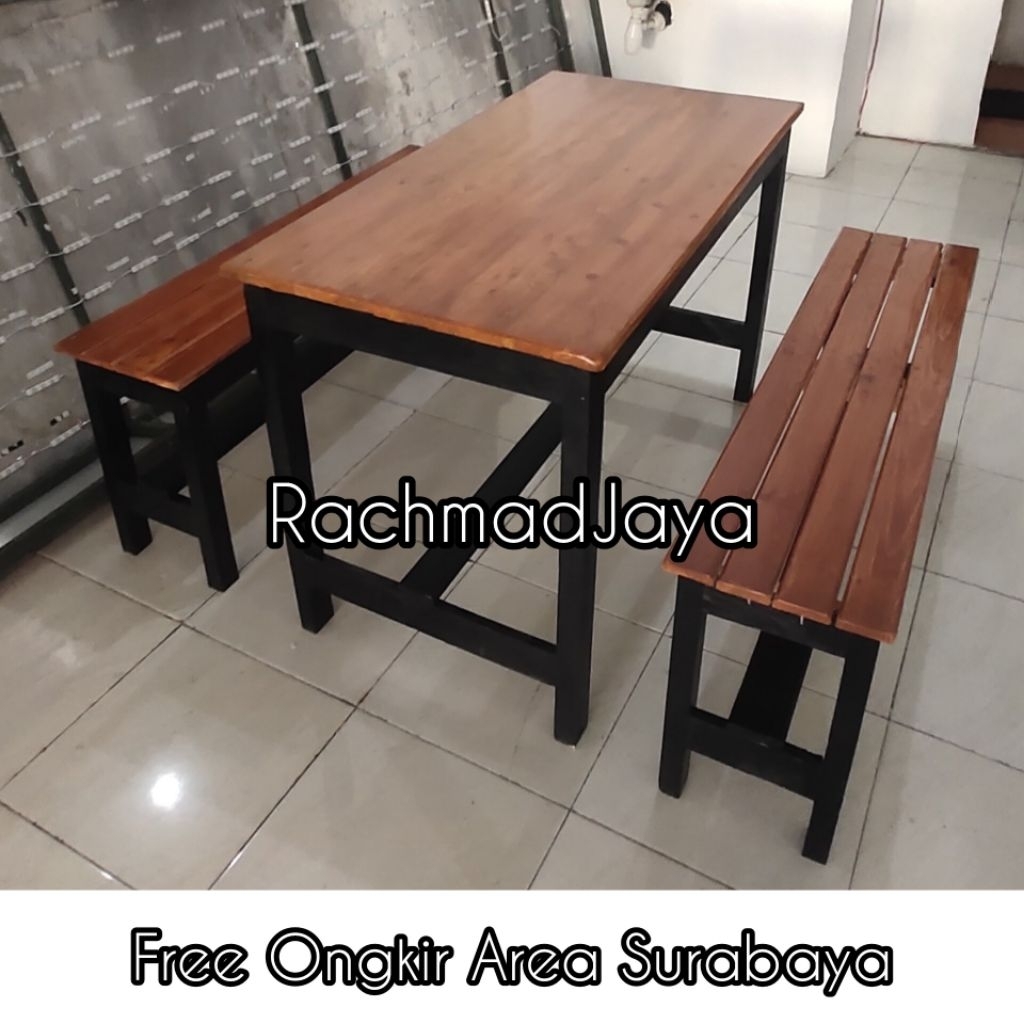 Meja Kursi Set Panjang 120 Warkop Resto Kedai