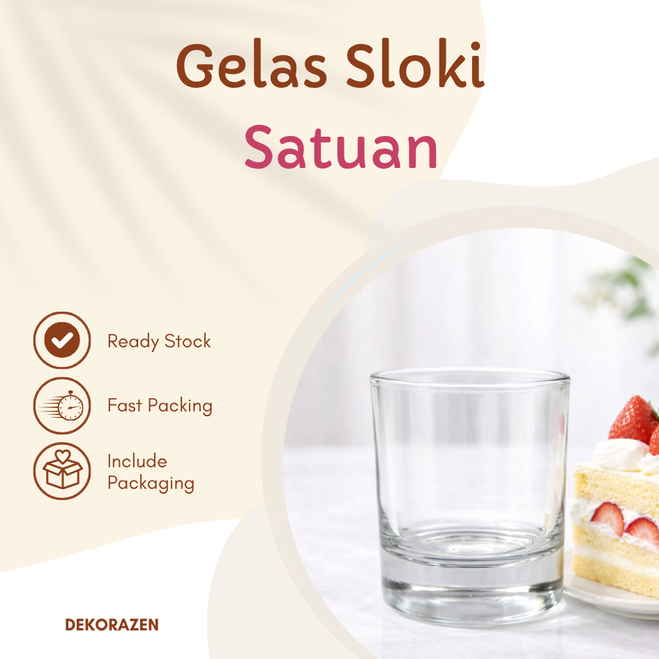 DEKORAZEN Gelas Sloki Kaca Satuan Gelas Soju Mini Gelas Lilin Kecil Multifungsi