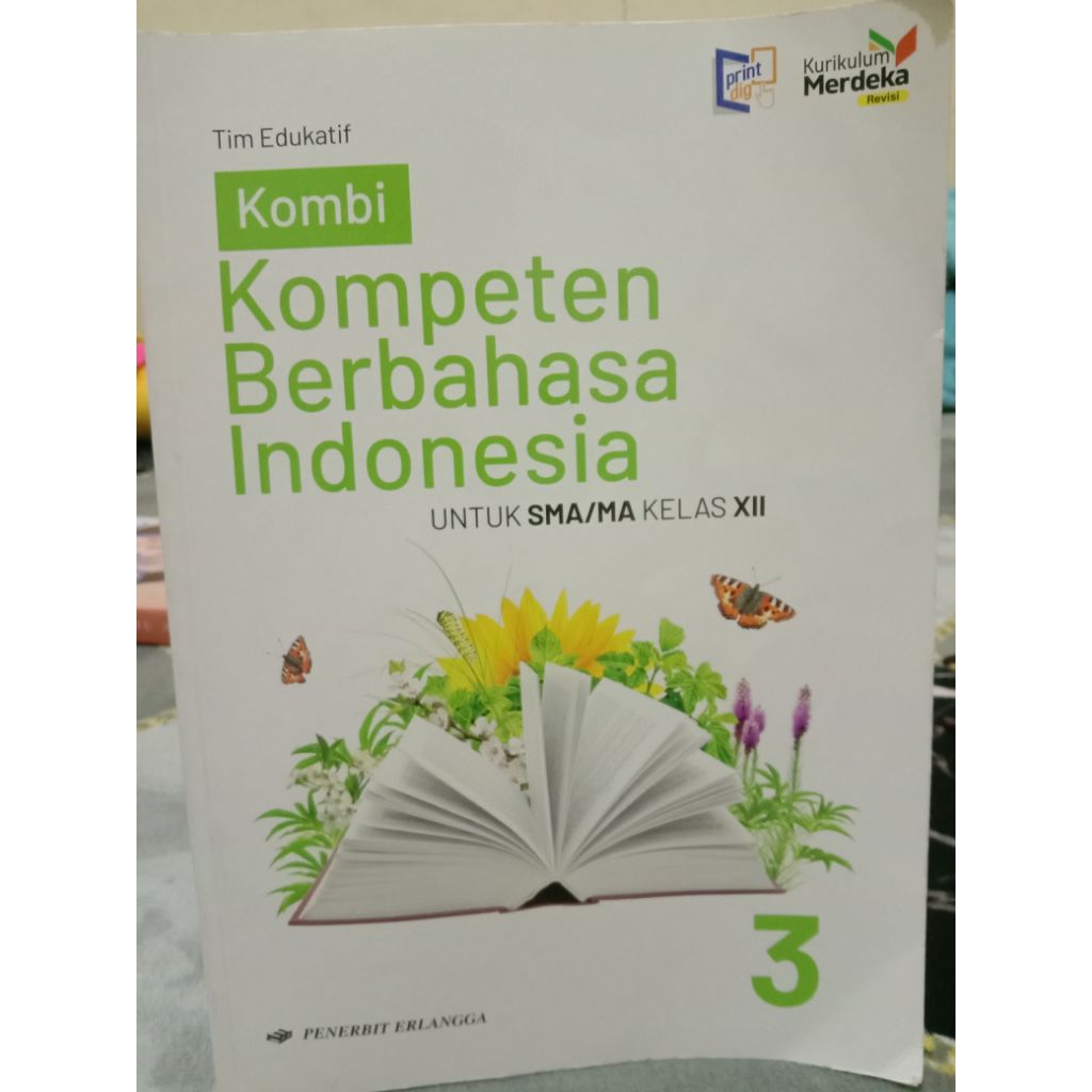 KOMBI kompeten berbahasa Indonesia kurikulum merdeka ORI untuk kelas 12 (preloved/buku bekas)