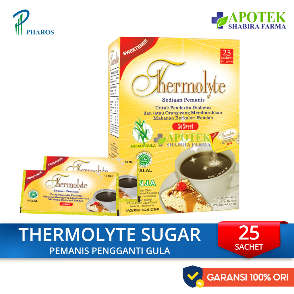 Thermolyte Sugar 25 Sachet Sweetener Diet Sugar Pemanis Pengganti Gula Tropicana Slim