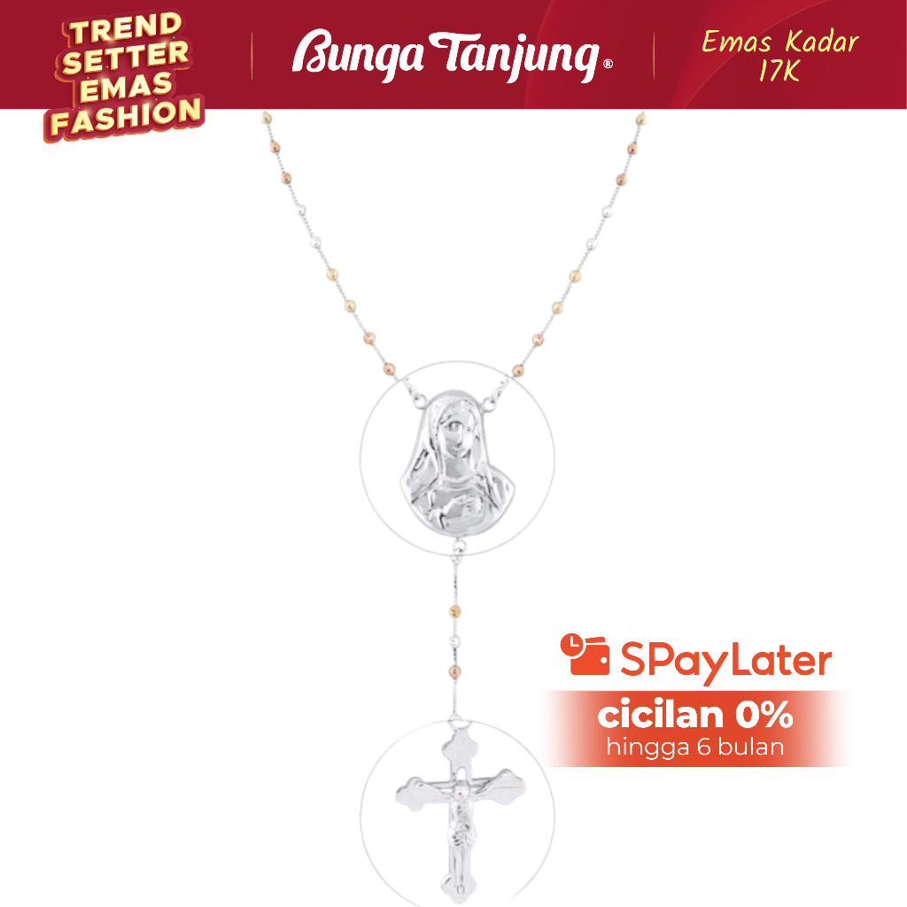 KALUNG ROSARIO - EMAS 17K - BUNGA TANJUNG GOLD