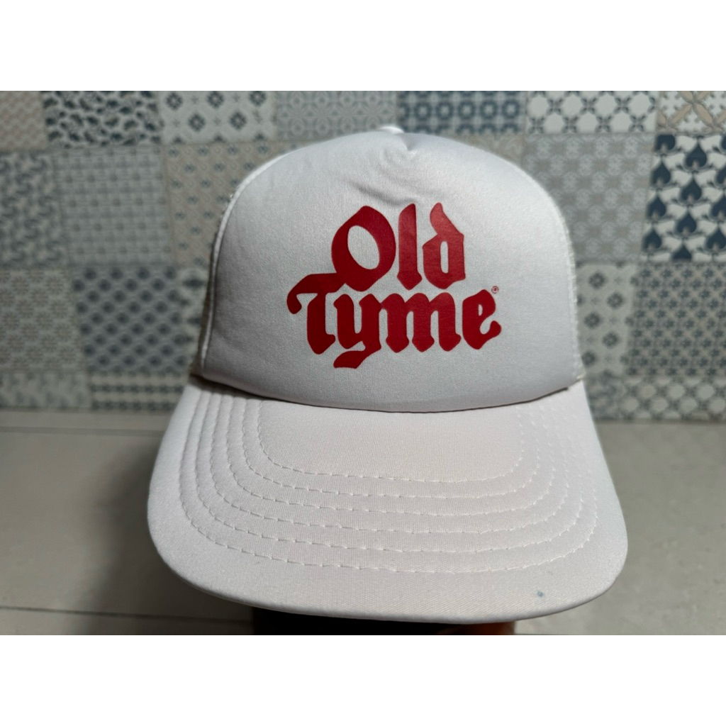 Topi Second Brand Branded Old Tyme Trucker Putih Washed Tag Original