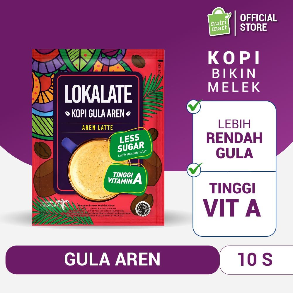 Lokalate Kopi Gula Aren 10 Sachet - Tinggi Vitamin A Lebih Rendah Gula