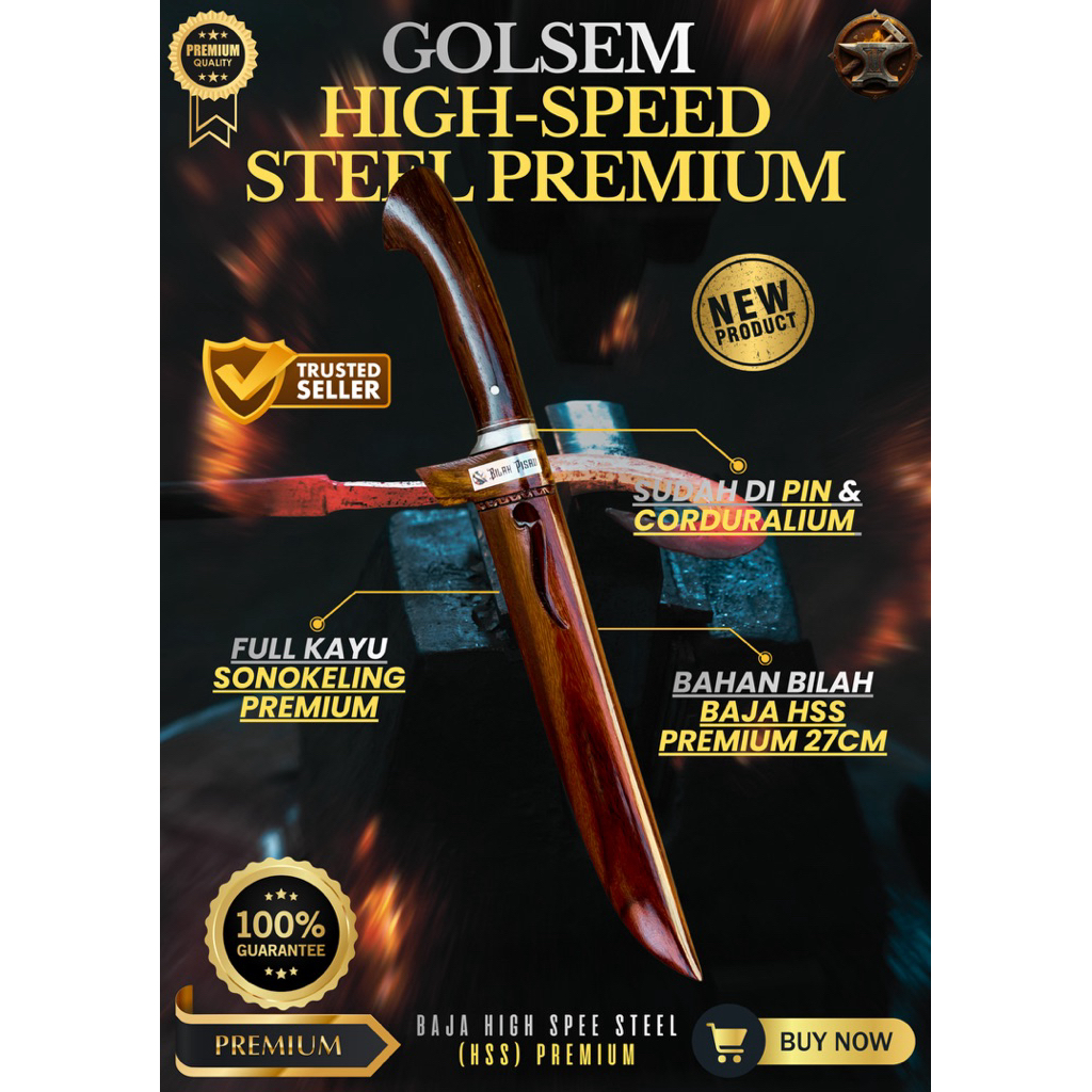 [BILAH PREMIUM] GOLOK SEMBELIH HIGH SPEED STEEL GOLOK BAJA SUPER TAJAM Baja HSS Premium Original