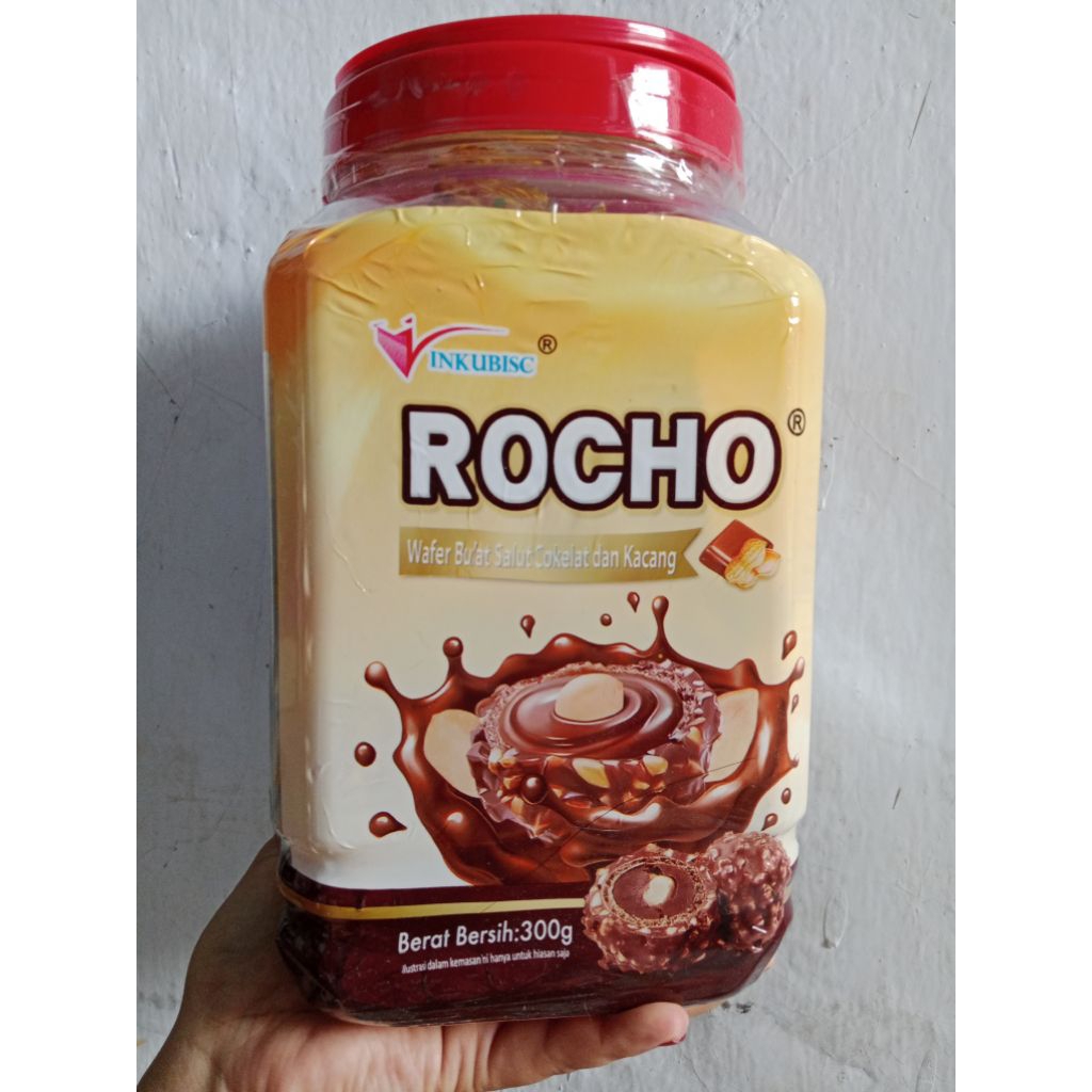 Rocho Wafer Bulat Coklat dan Kacang 300 gram