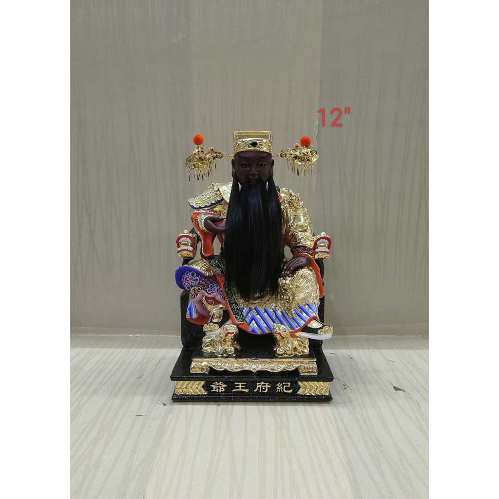 patung dewa ki ong / ki hu ong ya - kayu taiwan -12 inch - 24
