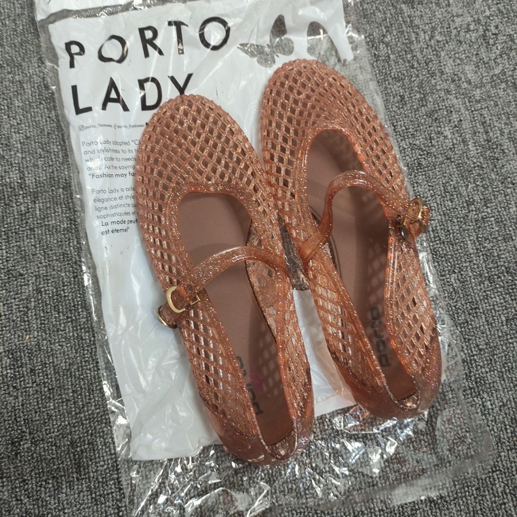 [NEW] Porto Lady Jelly Flatshoes Jaring