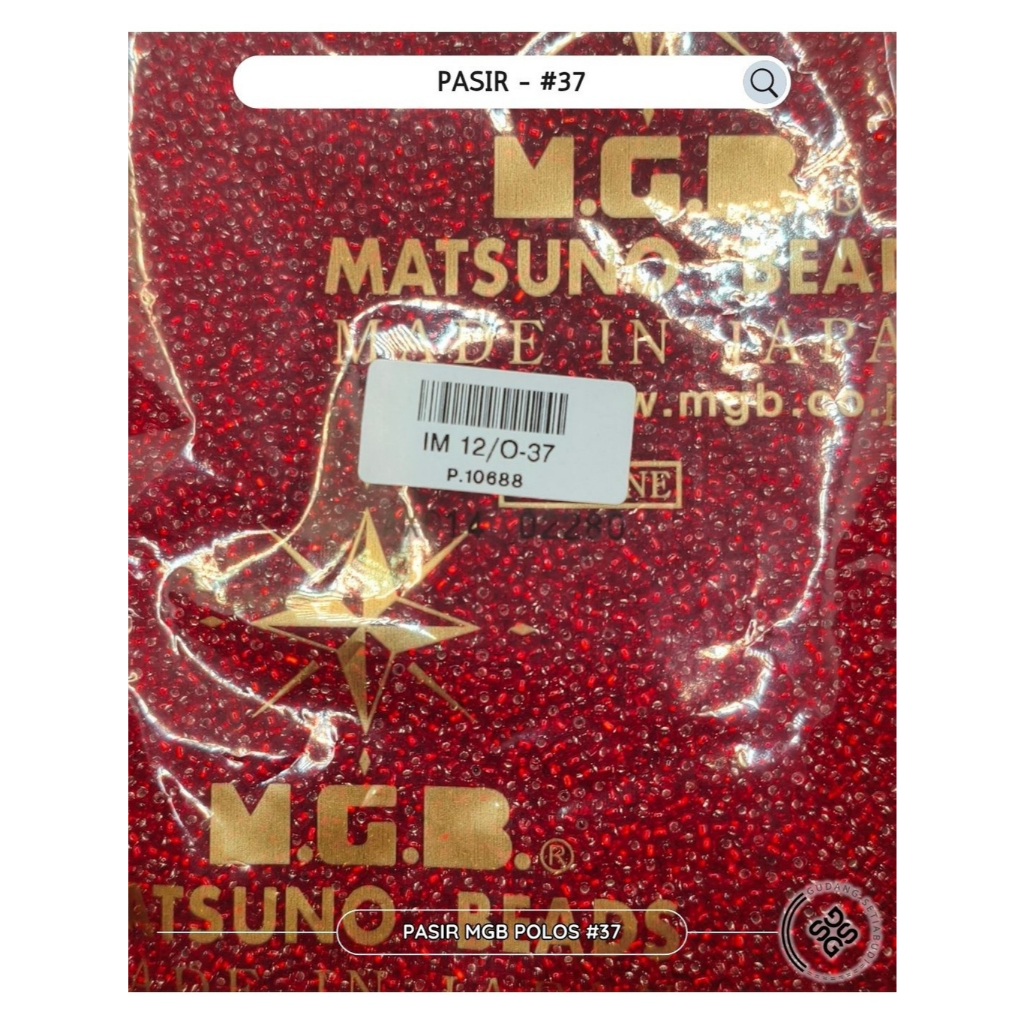GS Grosir - (1 PON / 225 Gram) - Mote Payet Jahit MGB no. 37 - asli Jepang 100% Batang dan Pasir