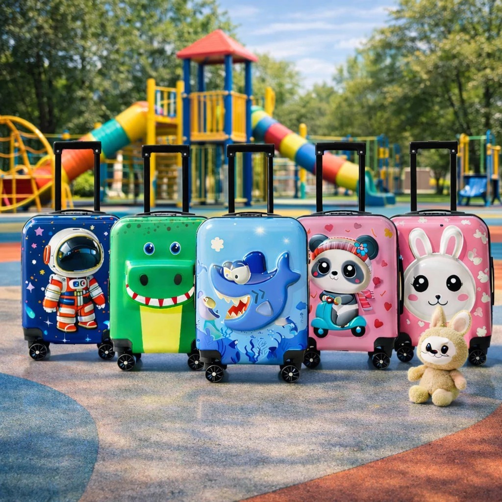 Koper Anak 18 Inch– Koper Kabin Anak Roda 4 Putar, Troli Traveling Karakter Lucu & Kuat