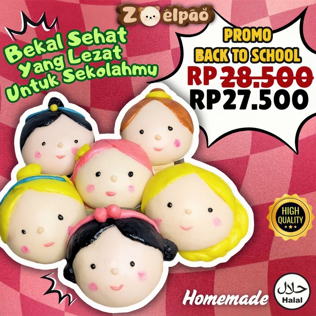 Bakpao Karakter Frozen Zoelpao, Edisi karakter Orang/BTS/superhero, Halal, Isi 6