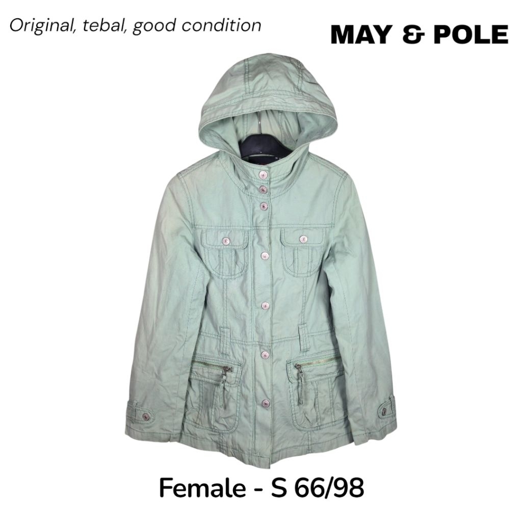 May and Pole Jaket Parka Denim Cewek Size S Tebal Hangat M&P