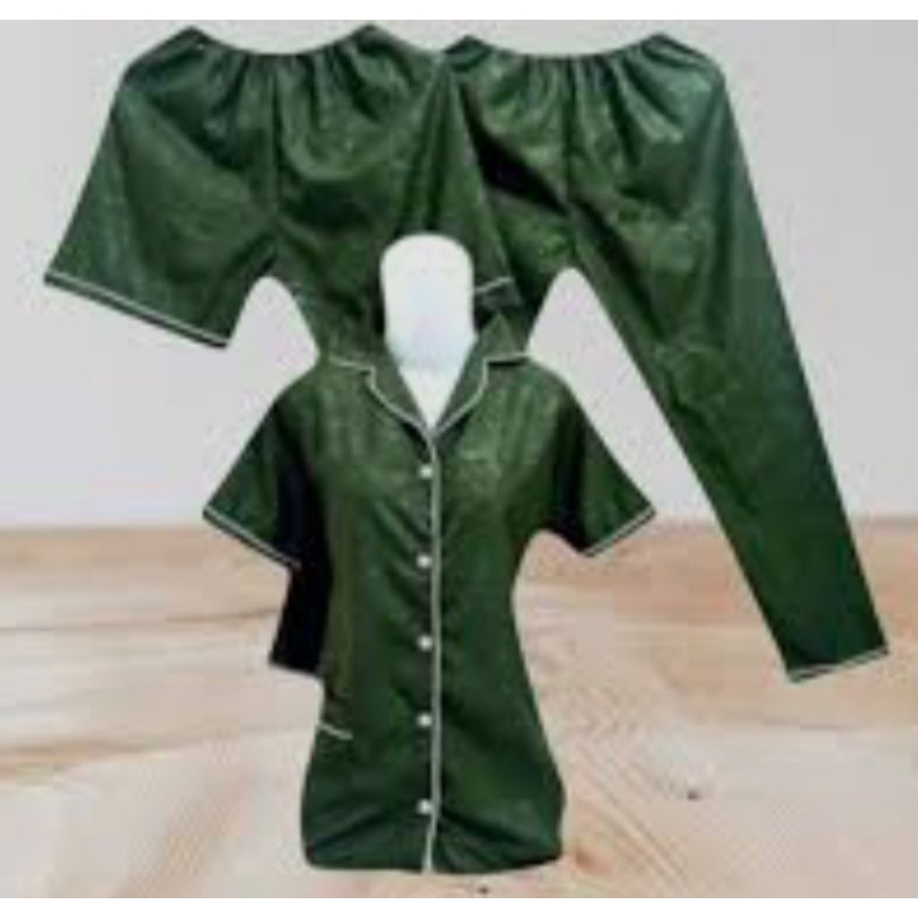 Baju tidur piyama 3in1 kekinian bahan premium/piyama style korean/piyama bahan sutra lembut
