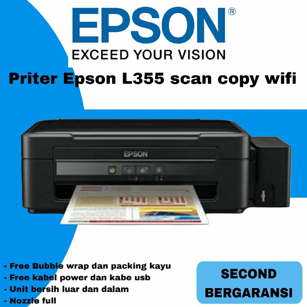 PRINTER EPSON L355 SCAN COPY WIFI SECOND