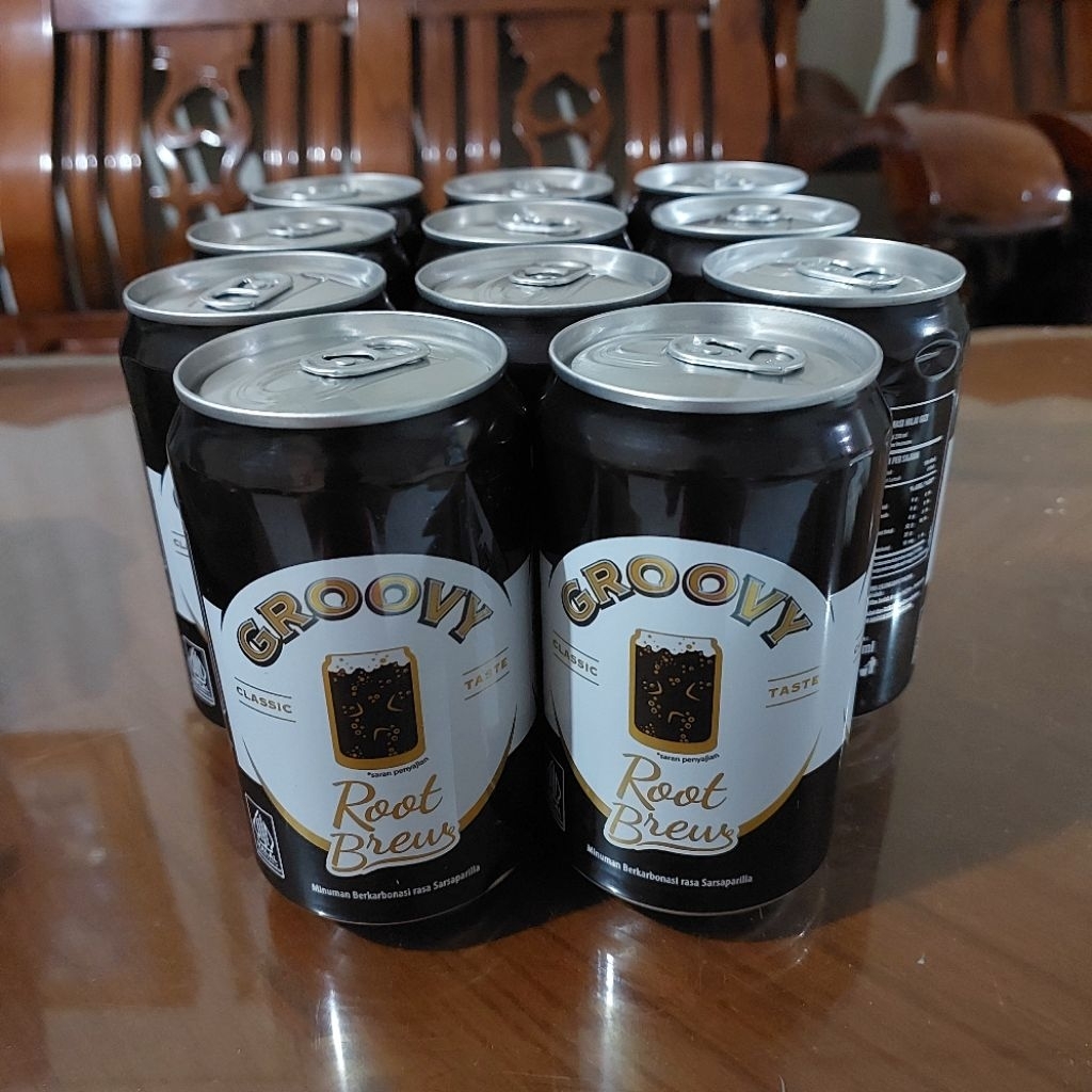 Minuman Kaleng Groovy Rasa Sarsi / Sarsaparilla 10 Kaleng