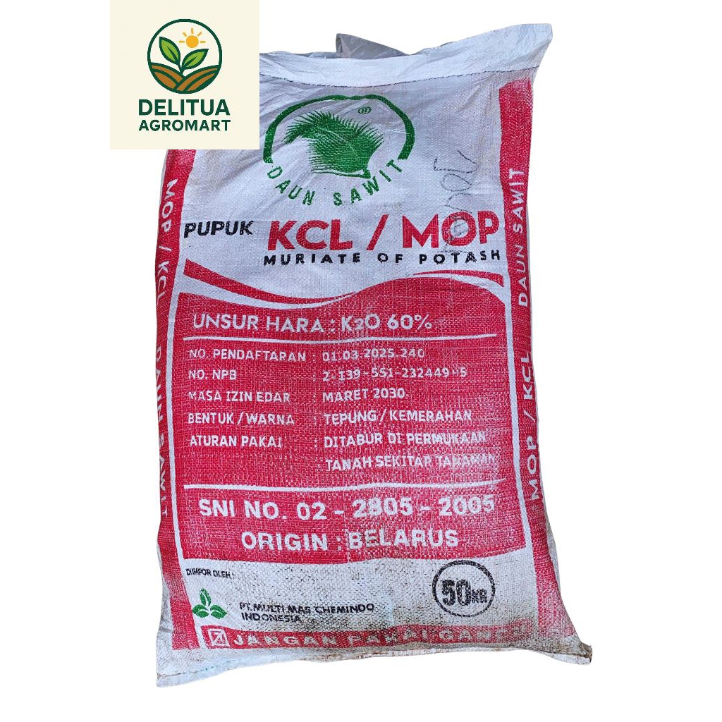PUPUK KCL CAP DAUN SAWIT REPACK 500 GRAM