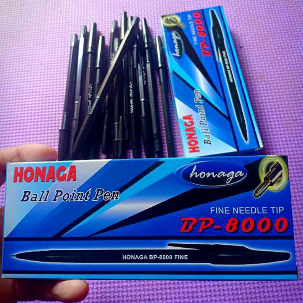 HONAGA BP 8000 BP8000 BOLPEN BOLPOIN PULPEN - KUALITAS BAGUS - HITAM