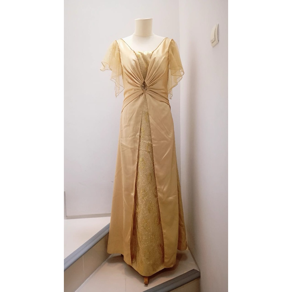 Pre-Loved Gold Party Dress Gaun Pesta Emas