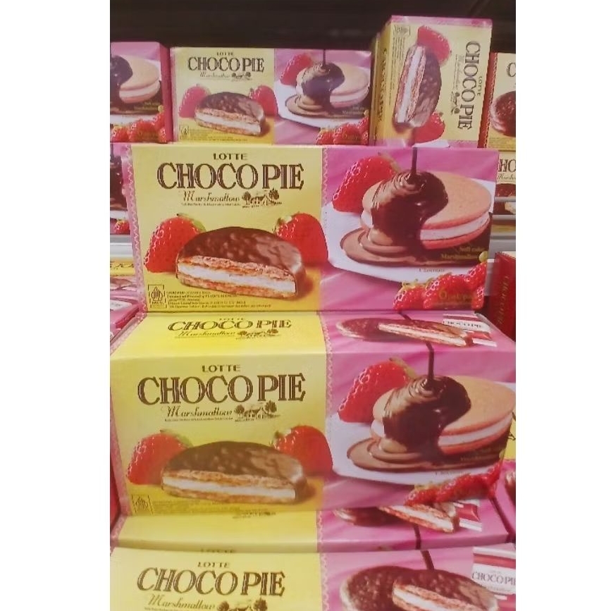 LOTTE CHOCO PIE MARSMALLOW (6'S) STRAWBERRY
