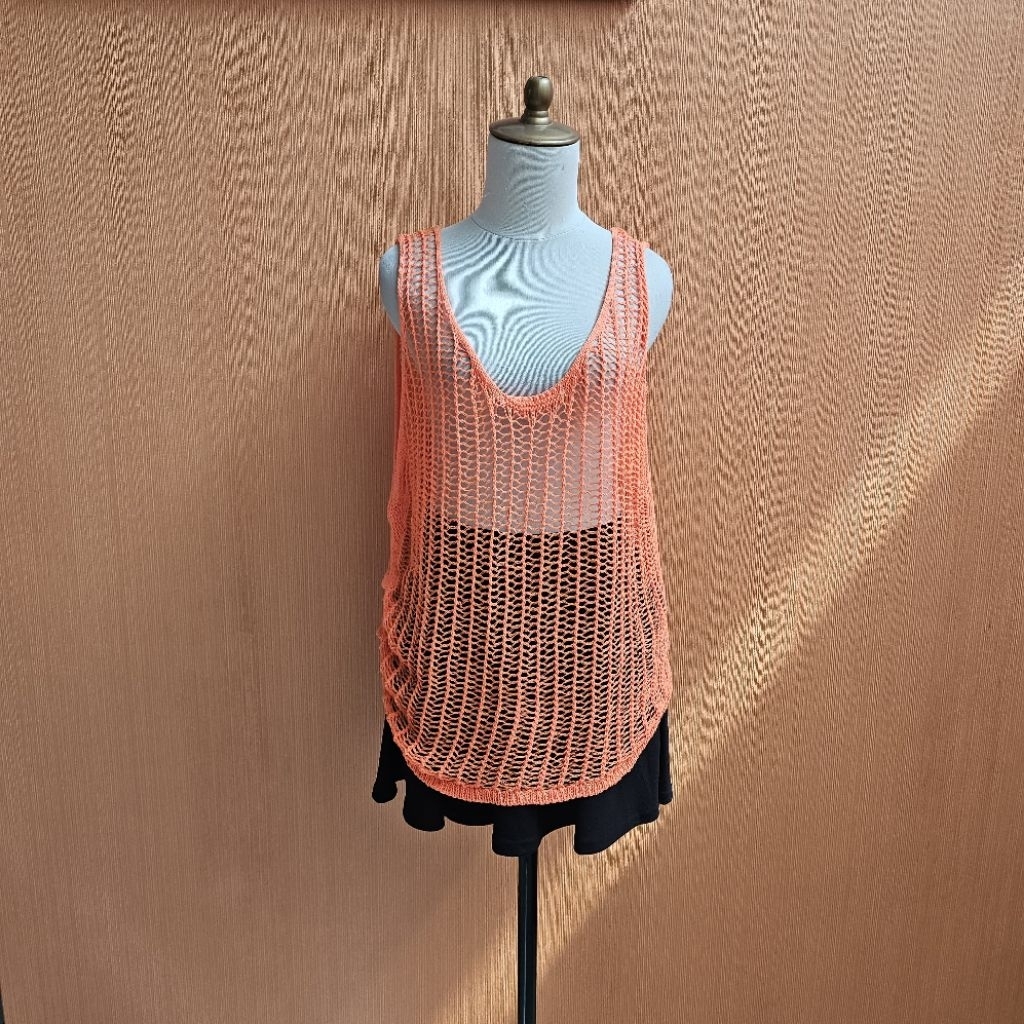 atasan jaring wanita orange T.VIEW cewek M blouse L kutung XL outer bikini sexy cute