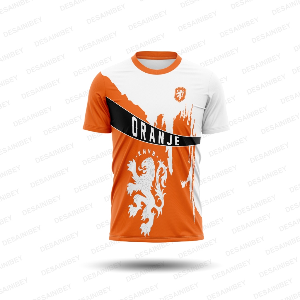 Baju Kaos Jersey Belanda - Jersey Timnas Belanda Fullprint Custom Art01