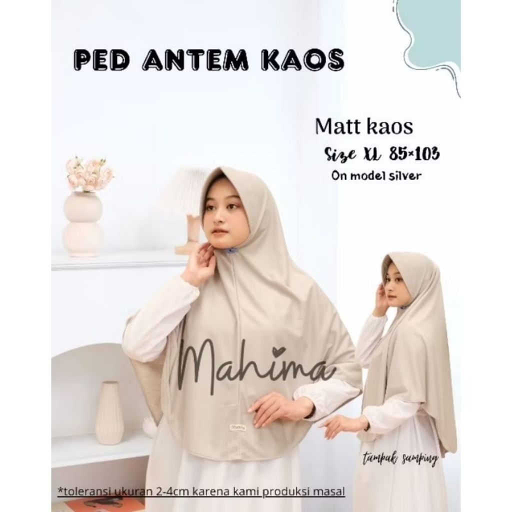 "Size XL" Mahima Pet Tc /Jilbab Mahima Tc/ Bergo Mahima / Daily Hijab Nyaman
