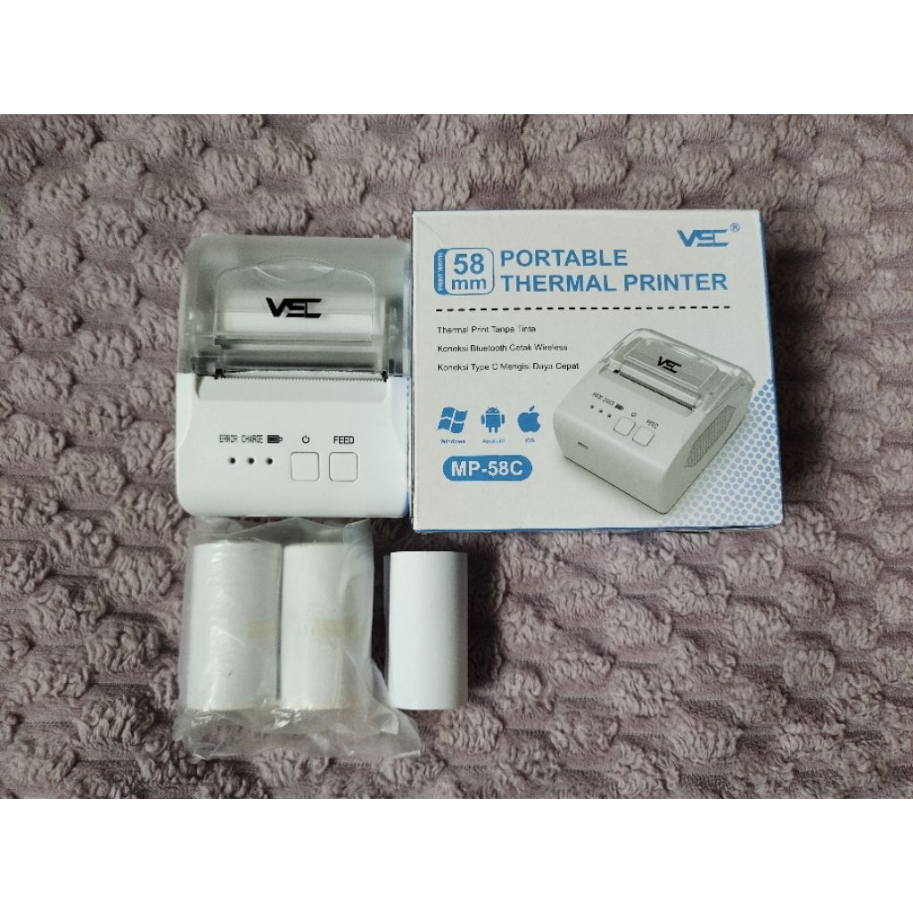 Printer Thermal Bluetooth 58mm VSC Bekas Like New Free Kertas Stiker