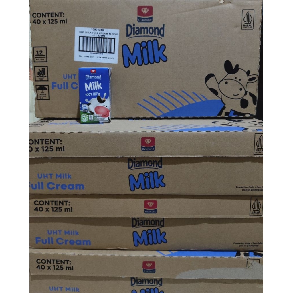 Susu UHT Diamond Full Cream 125ml Karton