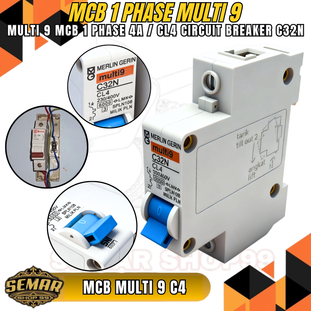 MCB Merlin CL 4A standar PLN  harga satuan anti jeklek mampuh daya besar/ Mcb merlin gerin 4A ampere