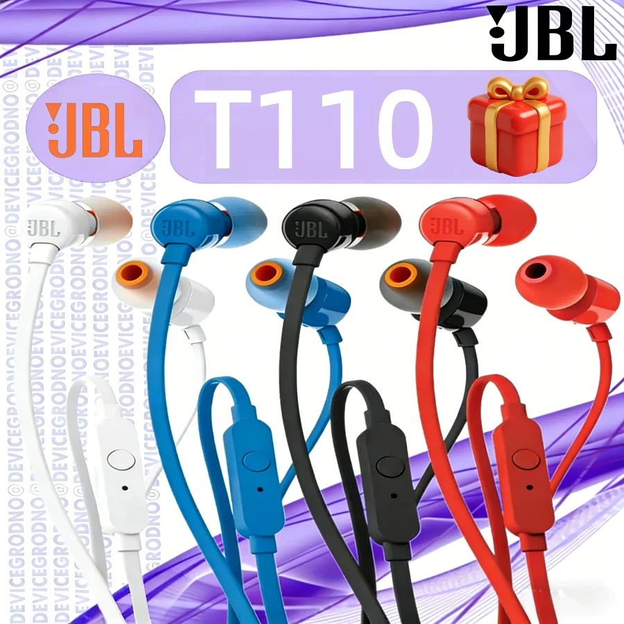 JBL T110 Original 100% Headset Kabel Jack 3.5mm Handsfree Bass Handset Earphone