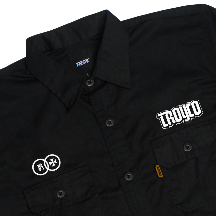 Troy Company Work Shirt Workwear Black Eternal - Kemeja Workshirt Hitam Kerja WSP 3572
