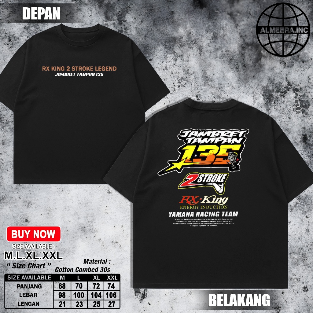 KAOS RX KING TERLARIS JAMBRET TAMPAN | T-SHIRT RXKING 2 STROKE LEGEND JT | Kaos Two Stroke 135cc - K