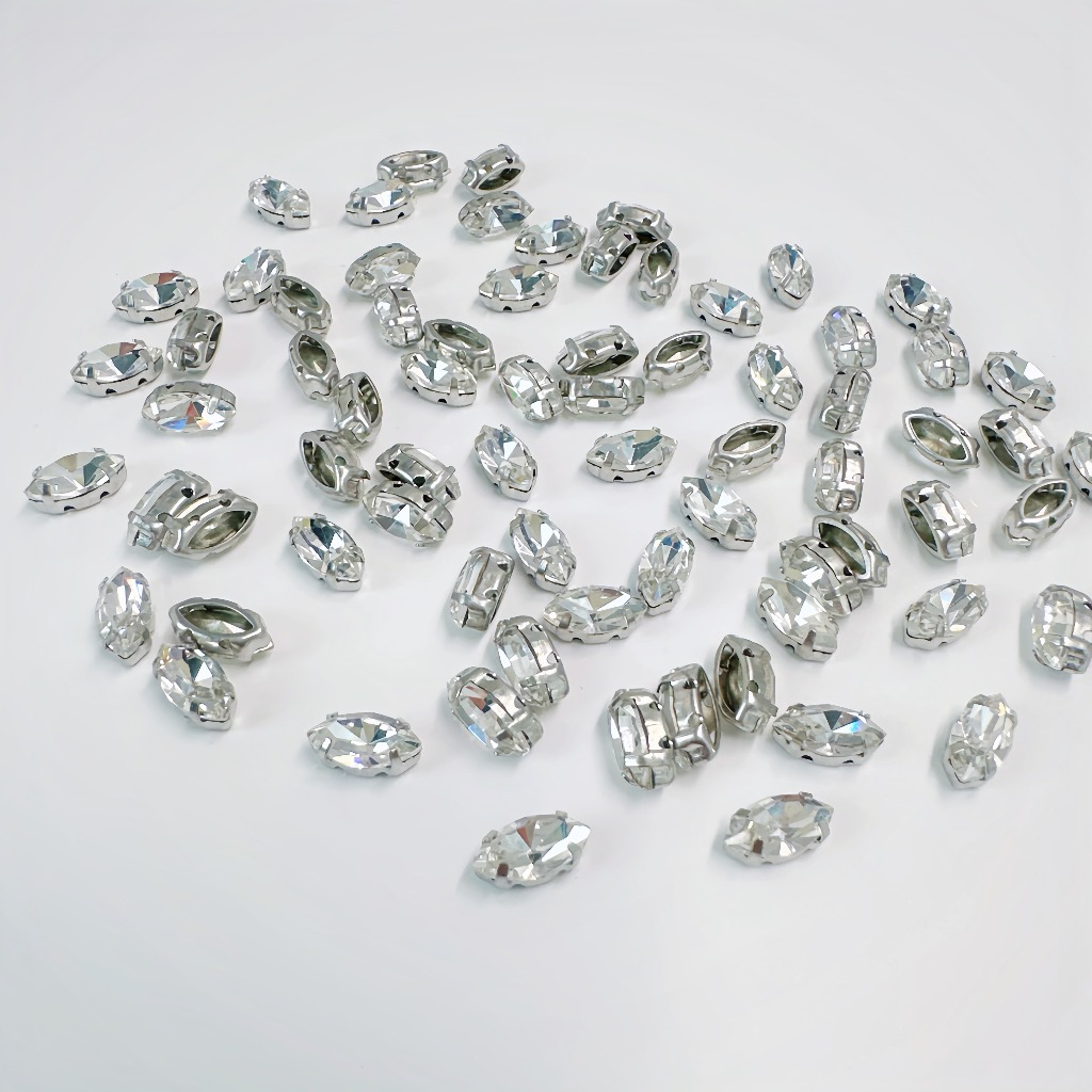 Kristal Jahit Kristal Cangkang 6x12mm (DAUN)(GRADE S), HARGA UNTUK 12 PCS/1 LUSIN, PAYET RANGKAI PRE