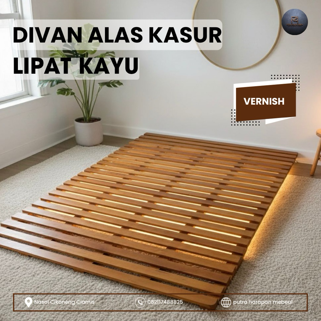Divan Lipat Kayu Serbaguna Alas Kasur Portable Papan Kasur Minimalis Kokoh Penopang Springbed Lantai