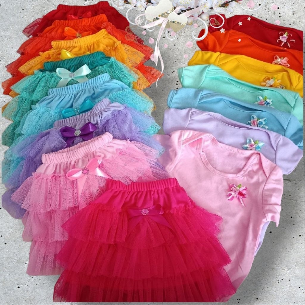Setelan Anak Bayi Perempuan Jumpsuit Rok Tutu