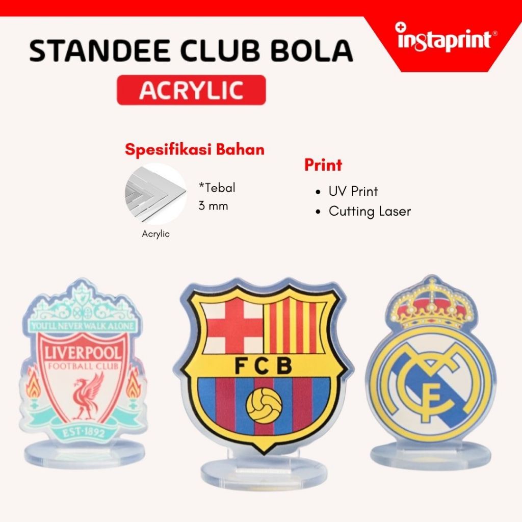 Acrylic Standee Tim sepak bola l Hiasan Meja l 3mm I akrilik
