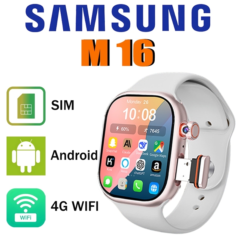 Smartwatch Premium M16 SIM Card – Bisa WA & Video Call, untuk Dewasa & Anak Hanya mendukung sistem A