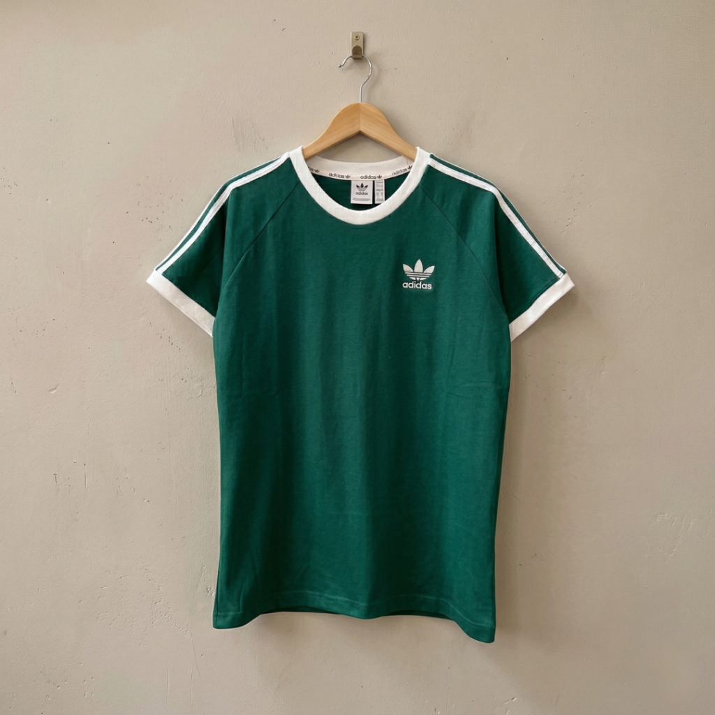 Kaos Adds Hijau Stripe Putih Pria Wanita T-Shirt Premium