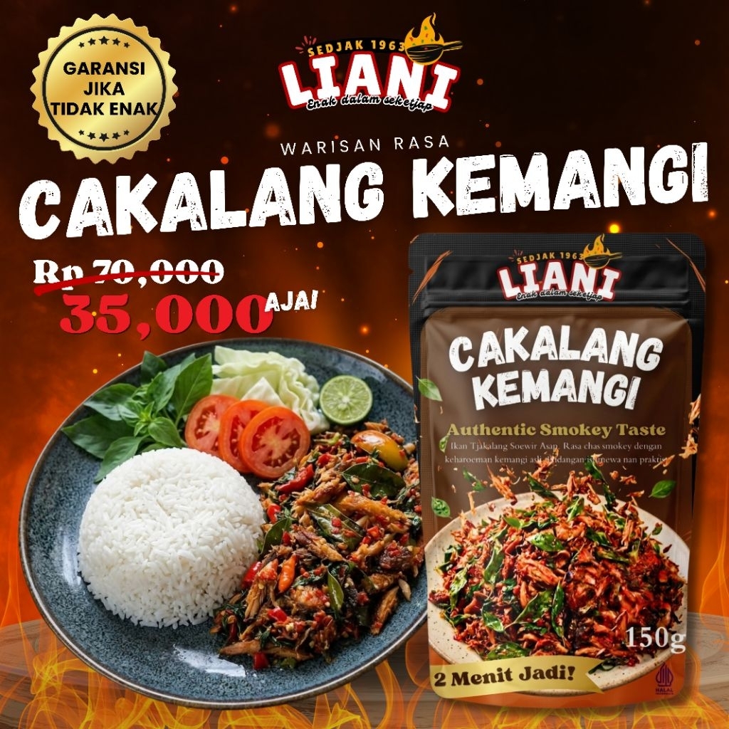 Cakalang Suwir Kemangi Liani - Lauk Siap Saji Praktis | Makanan Instan Tanpa Pengawet 150g