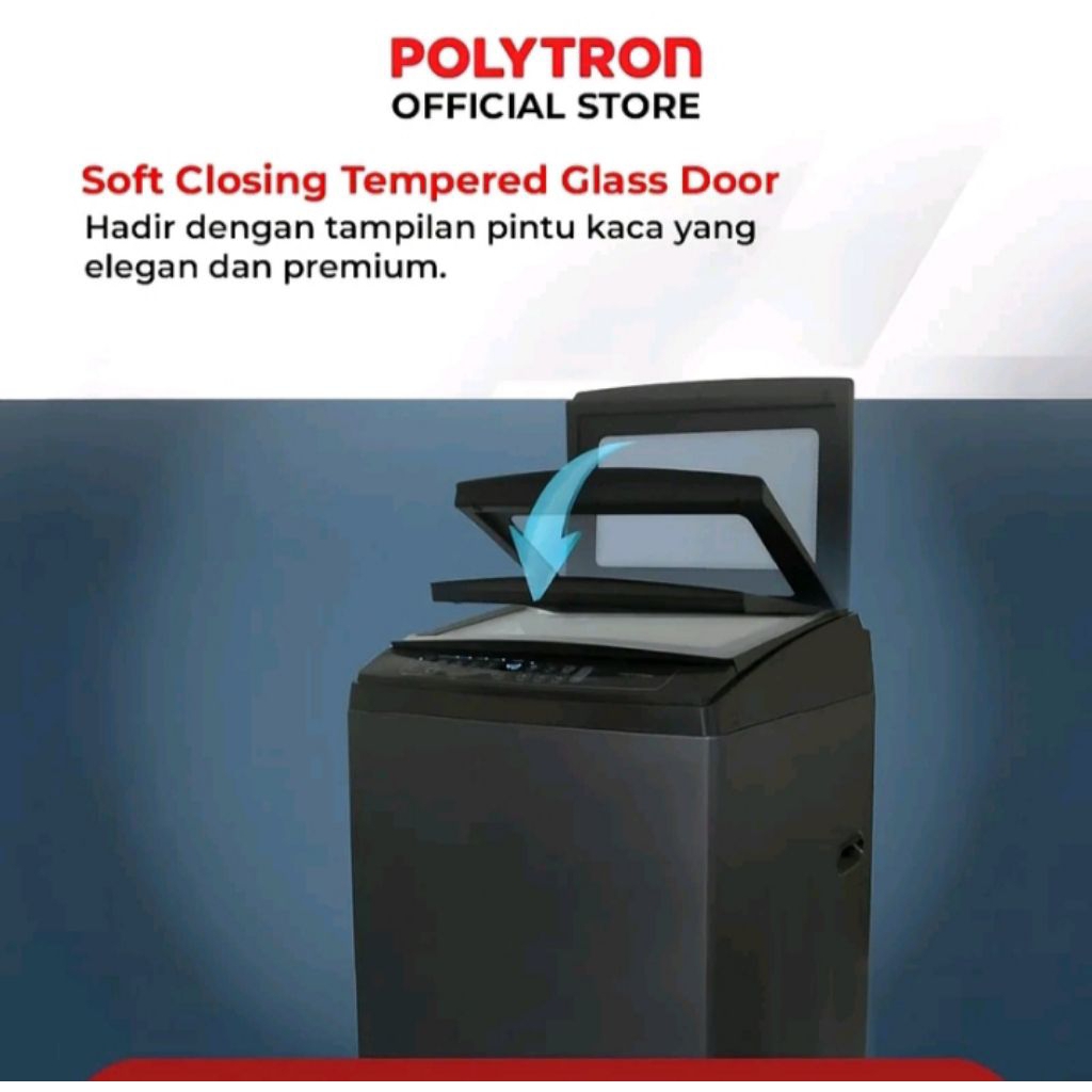 Mesin Cuci Otomatis 1 Tabung Top Loading - 9 KG PAW 9029TY, Teknologi Zero Pressure, Ultra Clean & U