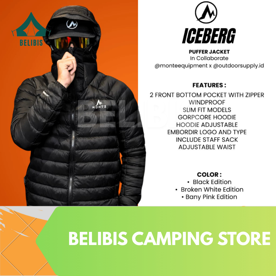 JAKET PUFFER JACKET PUFFER MUSIM DINGIN JAKET GUNUNG BULU ANGSA JAKET GELEMBUNG_MONTE EQUIPMENT