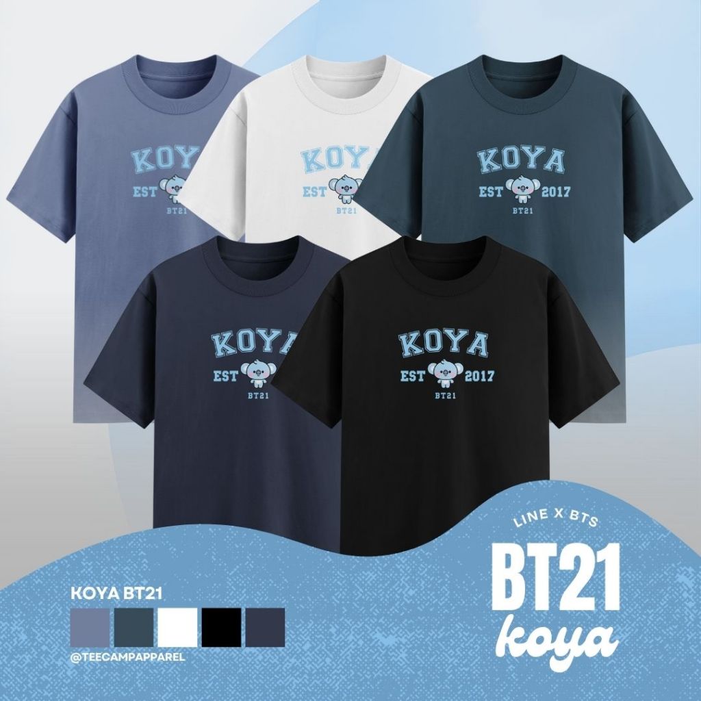 Kaos Koya BT21 x LINE FRIENDS Cotton Combed 30s Premium - Baju Karakter BT21 Uniqlo Style Unisex
